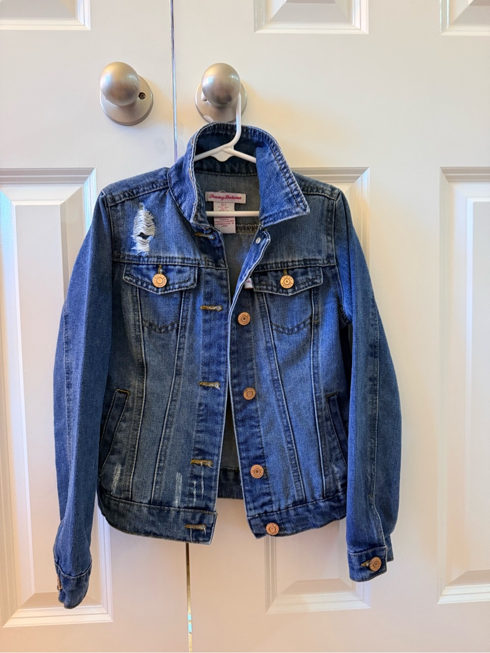 Tommy Bahama Girls' Blue Distressed Denim Jacket